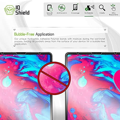 IQshield מגן גוף מלא תואם ל- Apple iPad Pro 12.9 + ברור [כיסוי מלא] מגן מסך HD וסרט אנטי-בועל
